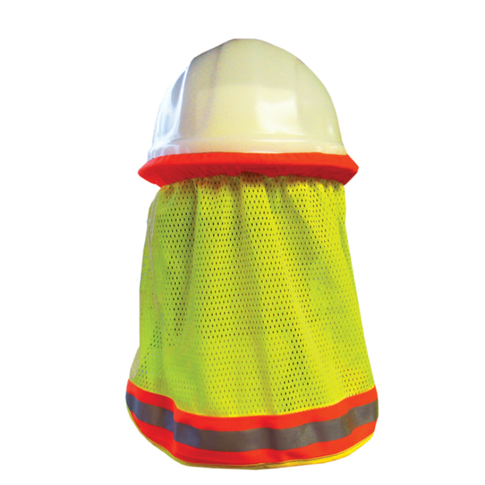 Reflective Apparel™ Full Brim Hard Hat Visor with Neck Shade - Yellow - 809ST