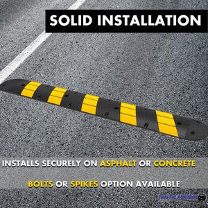 Rubber Speed Bump - 6 Feet Long - Yellow Black — Safety Vests and More