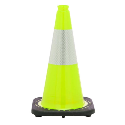jbc-traffic-safety-cones-lime-18-inch-tall-6-inch-3m-reflective-collars-4-lbs