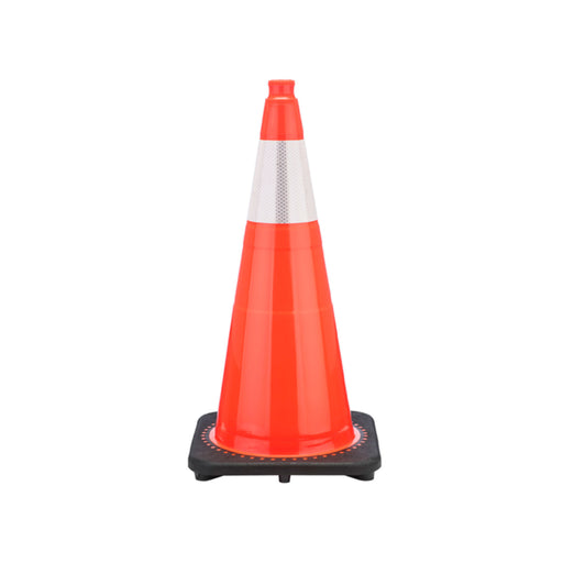 RoadHero (8 Pack) Traffic Safety Cones 28 Inch, PVC Cone With Black Weighted Base, Orange Cones