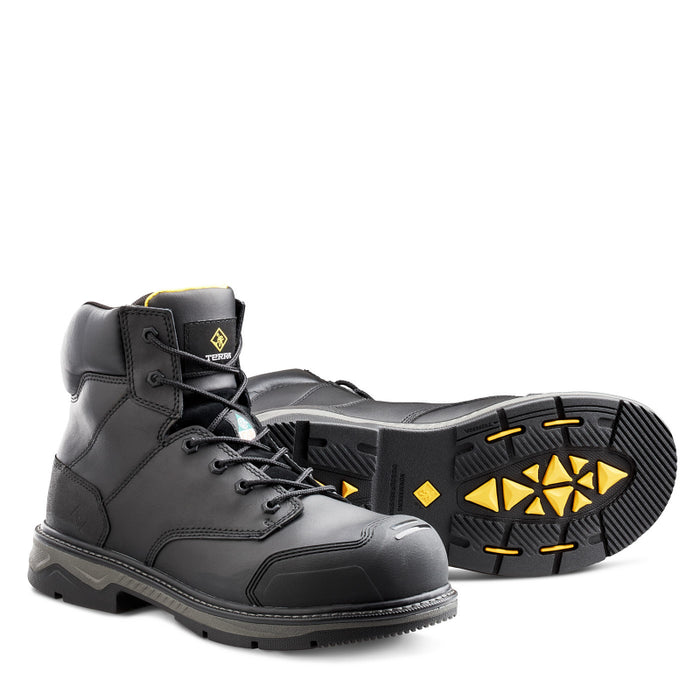 Terra® Men's Patton 6" Aluminum Toe - Safety Work Boots - Black - 4NS6BK