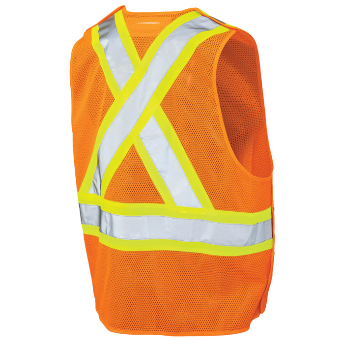 Tough Duck® 5-Point Tearaway Safety Vest - X-Back - ANSI Class 2 - S9I0