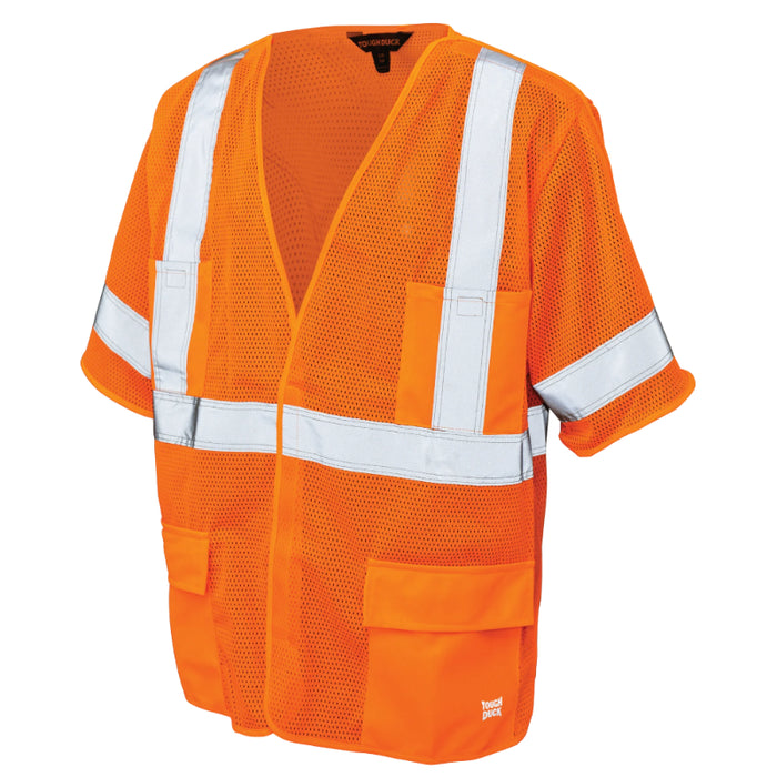 Tough Duck® Hi Vis Sleeved Safety Vest - X-Back - ANSI Class 3 - SV07