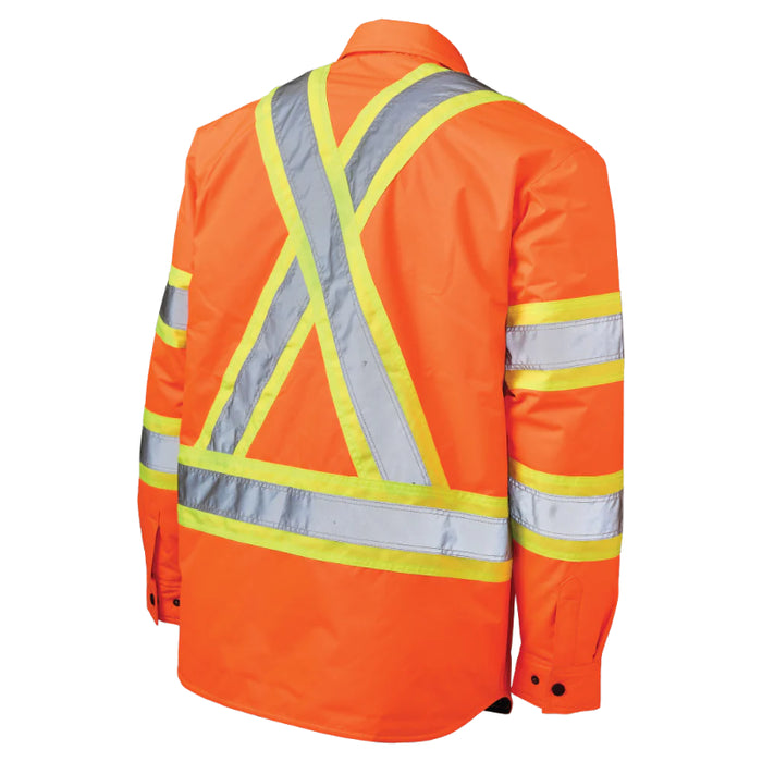 Tough Duck® High Visibility Quilt Lined Hooded Safety Jac-Shirt - SJ51