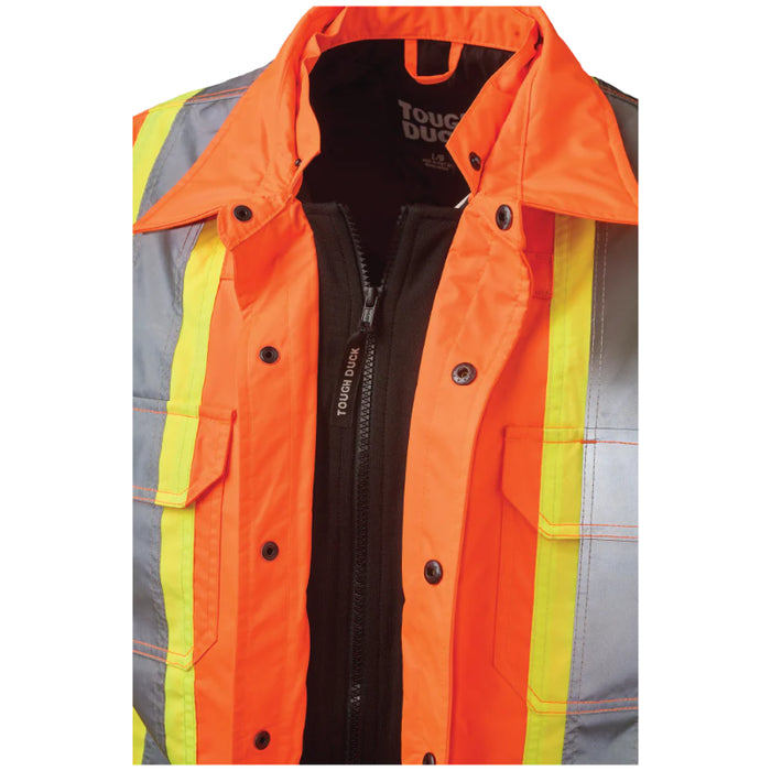Tough Duck® High Visibility Quilt Lined Hooded Safety Jac-Shirt - SJ51