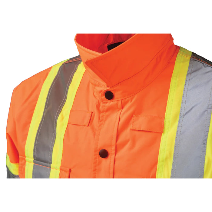 Tough Duck® High Visibility Quilt Lined Hooded Safety Jac-Shirt - SJ51