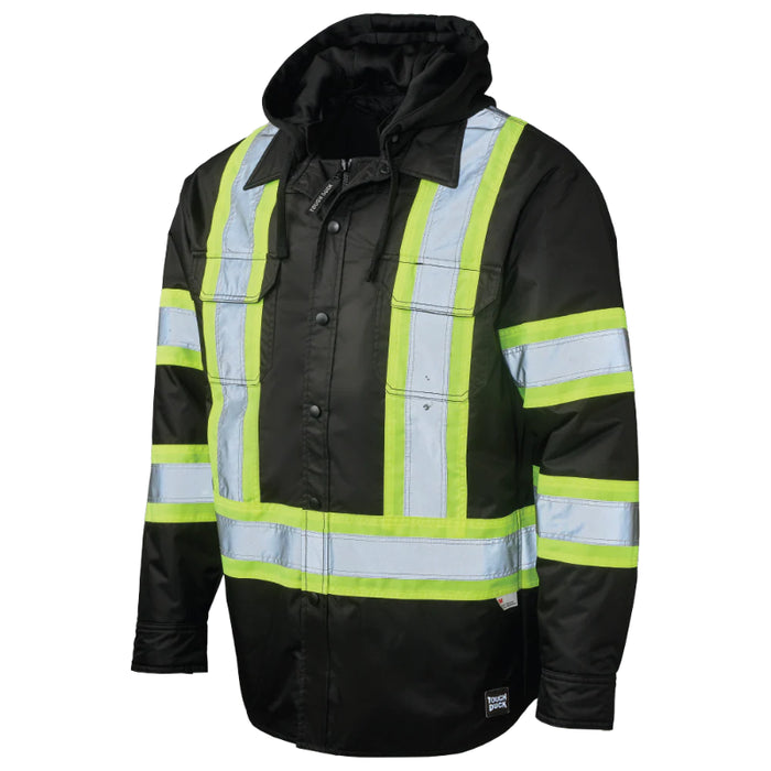 Tough Duck® High Visibility Quilt Lined Hooded Safety Jac-Shirt - SJ51