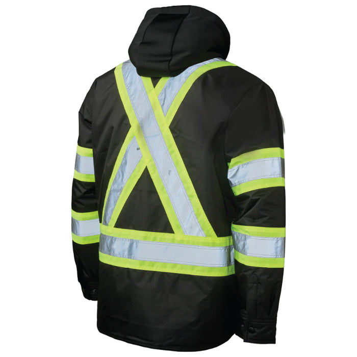 Tough Duck® High Visibility Quilt Lined Hooded Safety Jac-Shirt - SJ51