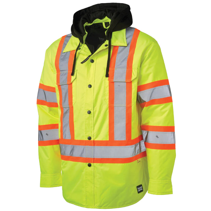 Tough Duck® High Visibility Quilt Lined Hooded Safety Jac-Shirt - SJ51