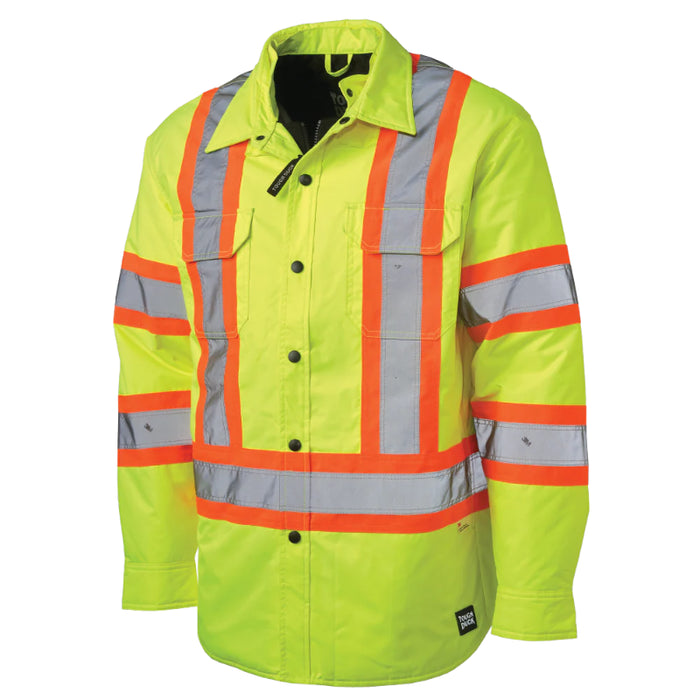 Tough Duck® High Visibility Quilt Lined Hooded Safety Jac-Shirt - SJ51