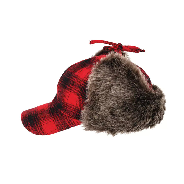 Tough Duck Plaid Fudd Hat with Adjustable Chin Ties - I16416