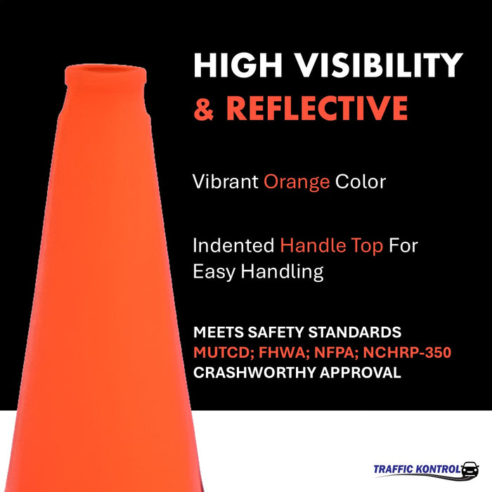 12" Traffic Safety Cone - 1.7 Lbs - Orange - No Reflective Collar
