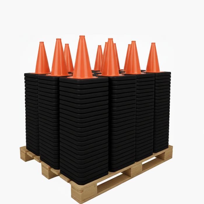 12" Traffic Safety Cone - 1.7 Lbs - Orange - No Reflective Collar - Bulk Pallet