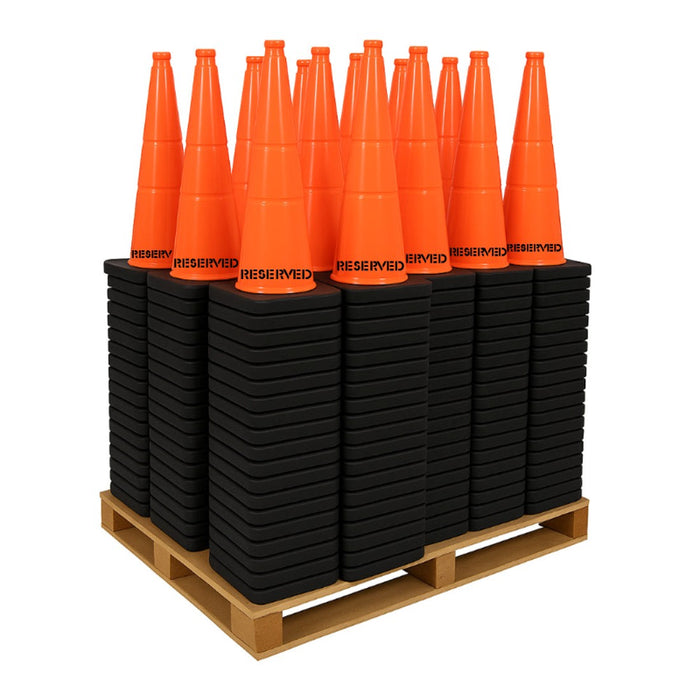28" RESERVED Traffic Safety Cone - 7 Lbs - Orange - No Reflective Collar - Bulk Pallet