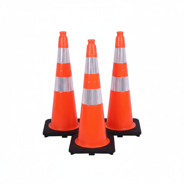 36" Traffic Safety Cone - 10 Lbs - Orange - 6" + 4" Inch Reflective Collars - Bulk Pallet
