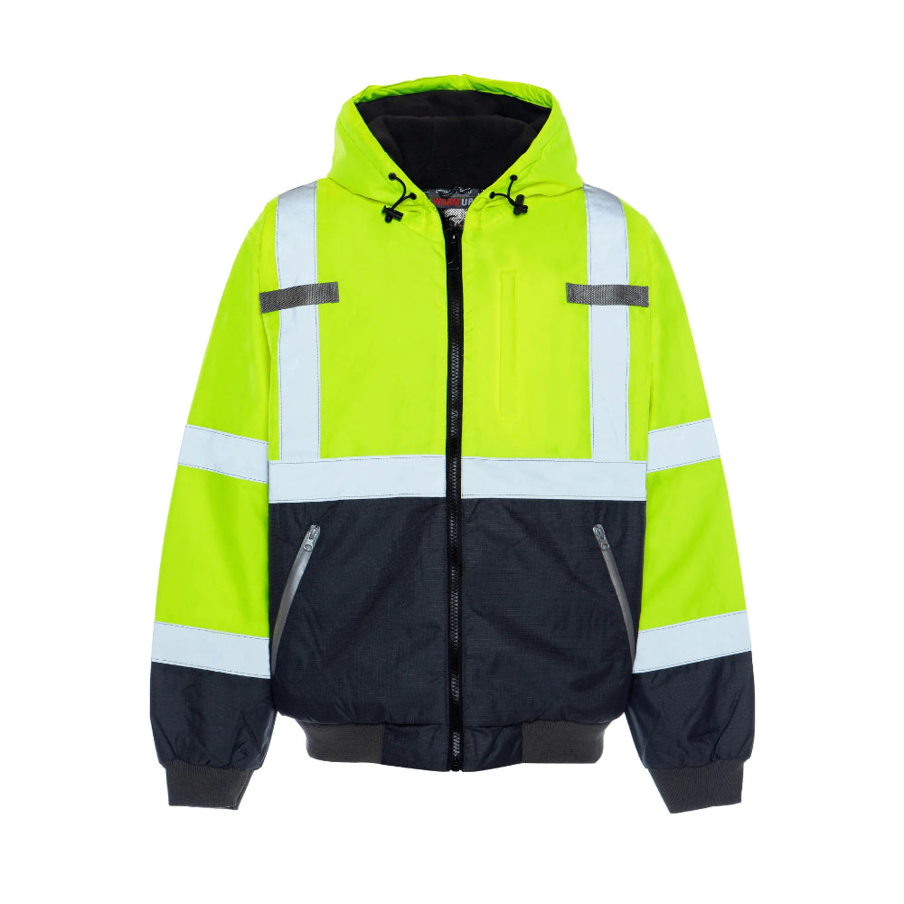 Utility Pro Hi Vis Warm Up Class 3 Premium Yellow Bomber Jacket UHV8