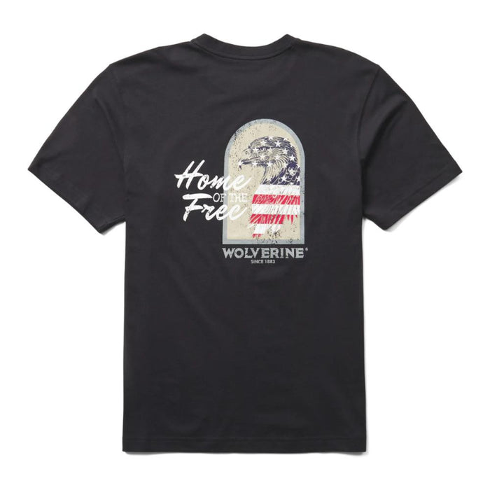 Wolverine® Men's Short Sleeve Classic Eagle Flag Cotton Tee - W1213640-003 - Black