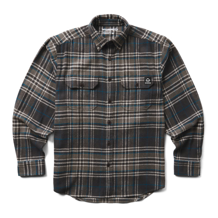 Wolverine® Men's Glacier Long Sleeve Cotton Flannel Shirt with Extended Tail