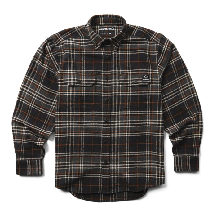 Wolverine® Men's Glacier Long Sleeve Cotton Flannel Shirt with Extended Tail