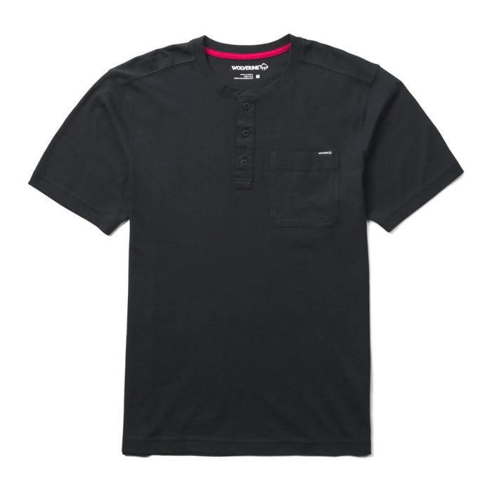 Wolverine® Men's Short Sleeve Henley with Chest Pocket Cotton Tee