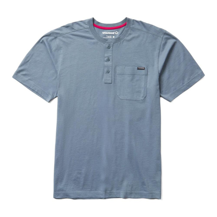 Wolverine® Men's Short Sleeve Henley with Chest Pocket Cotton Tee