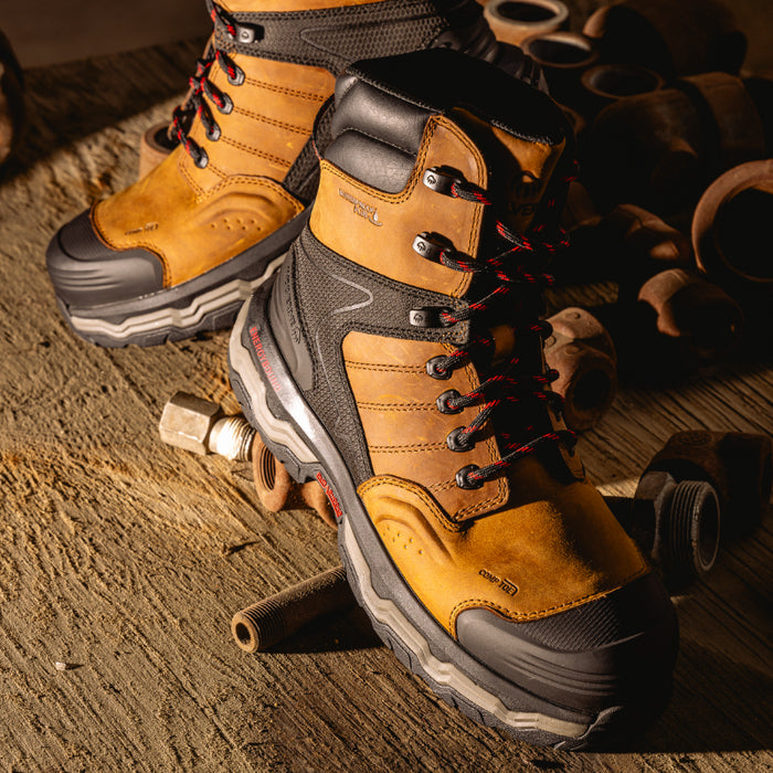 Wolverine® Men's Waterproof Alpha Infinity Energy Bound™ Composite Toe 8" Boots - Dark Tan -  W251105
