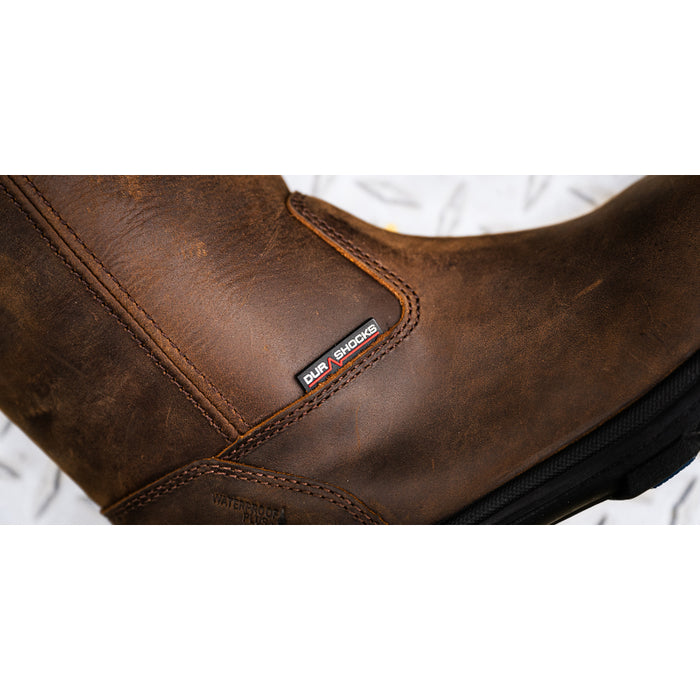 Wolverine® Men's Waterproof Durashocks Icon Electric Hazard Wellington Boots - Dark Brown - W241104