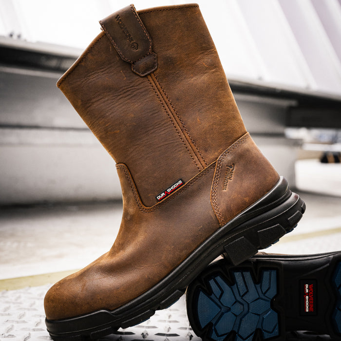 Wolverine® Men's Waterproof Durashocks Icon Electric Hazard Wellington Boots - Dark Brown - W241104