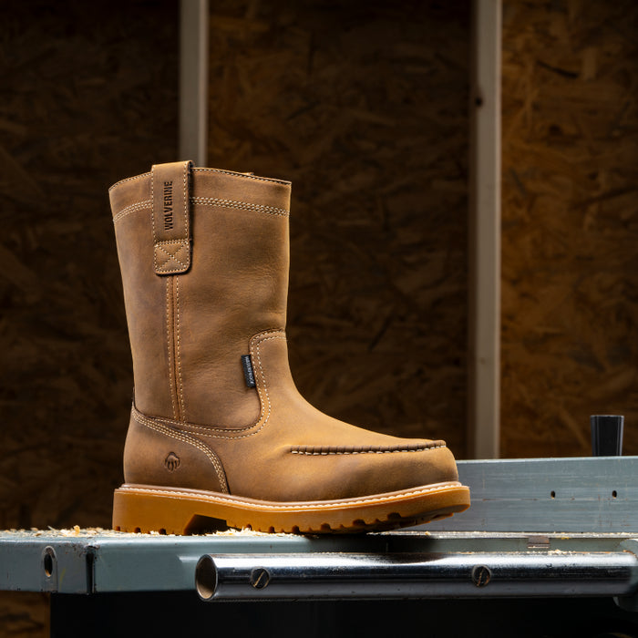 Wolverine® Men's Waterproof Floorhand MOC Composite Toe Wellington Boots - Dark Wheat - W241194
