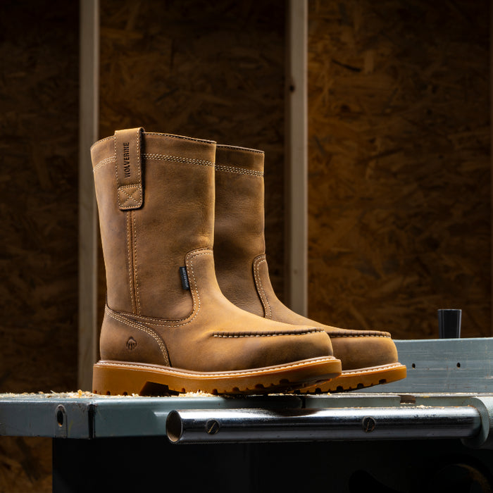 Wolverine® Men's Waterproof Floorhand MOC Composite Toe Wellington Boots - Dark Wheat - W241194