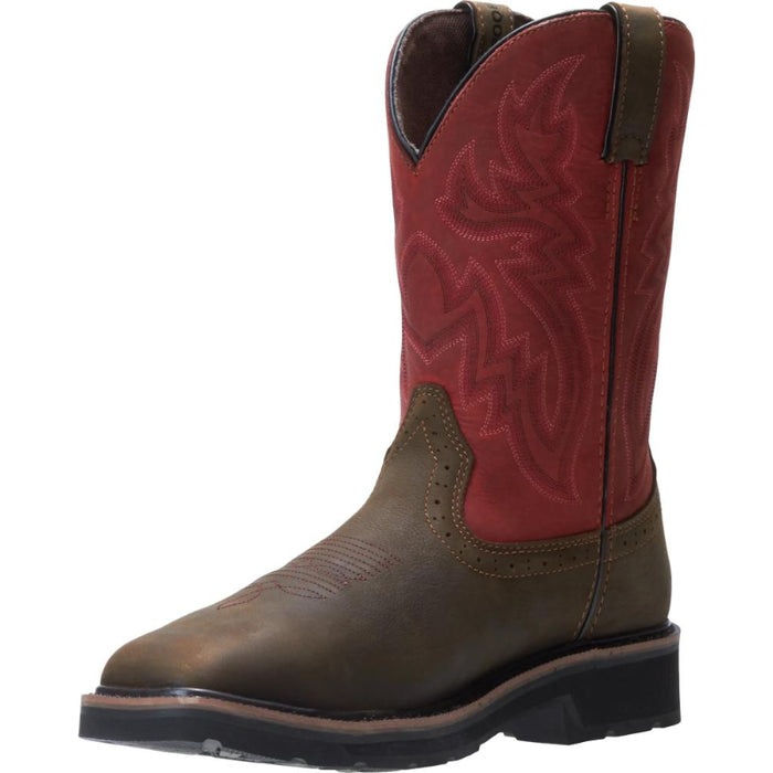 Wolverine® Men's Waterproof Rancher Composite Toe Wellington Boots with Met-Guard - Brown/Red - W10929