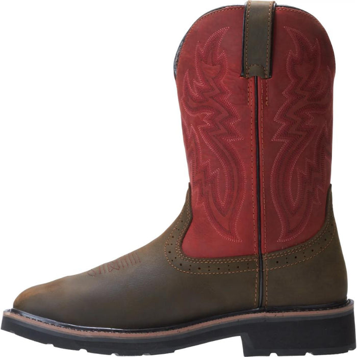 Wolverine® Men's Waterproof Rancher Composite Toe Wellington Boots with Met-Guard - Brown/Red - W10929