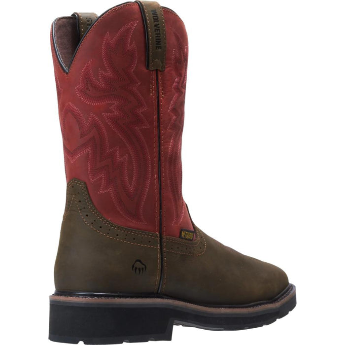 Wolverine® Men's Waterproof Rancher Composite Toe Wellington Boots with Met-Guard - Brown/Red - W10929