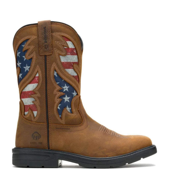 Wolverine® Men's Waterproof Rancher Flag Steel Toe Wellington Boots - Brown - W241181