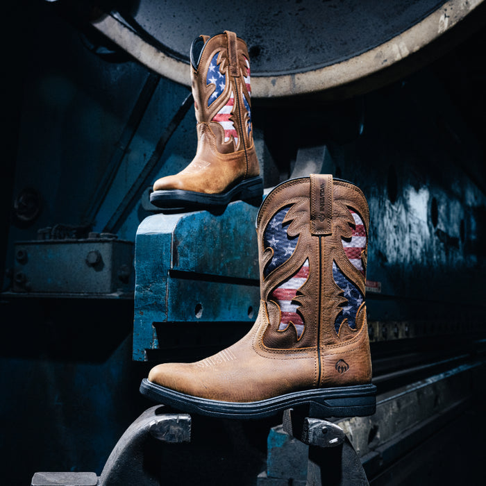 Wolverine® Men's Waterproof Rancher Flag Steel Toe Wellington Boots - Brown - W241181
