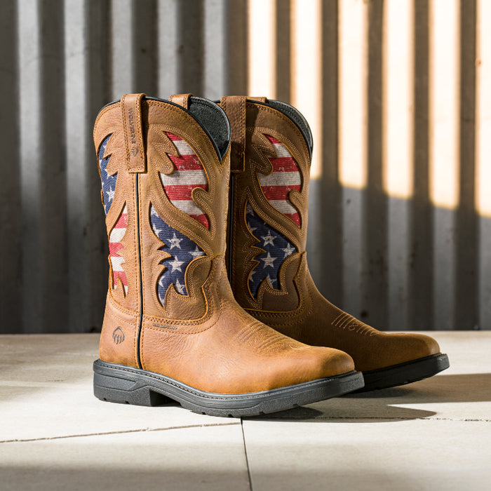 Wolverine® Men's Waterproof Rancher Flag Steel Toe Wellington Boots - Brown - W241181