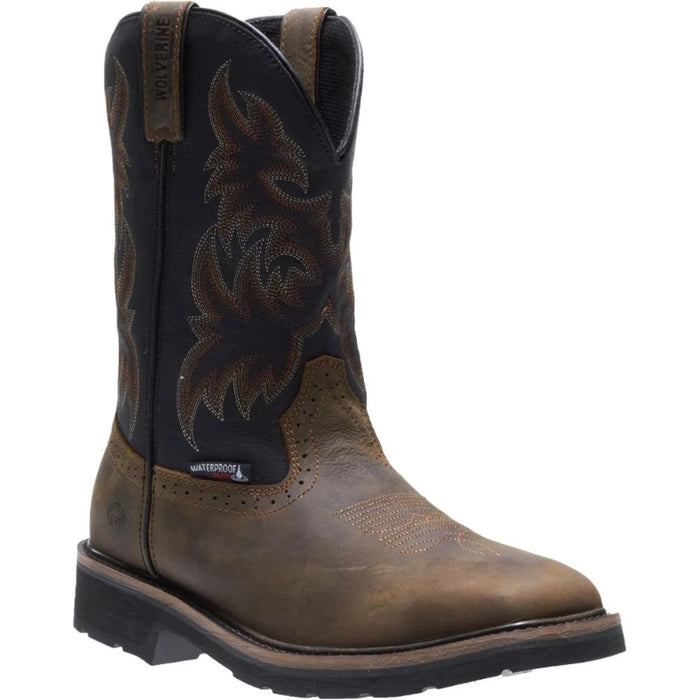 Wolverine® Men's Waterproof Rancher Soft Toe Wellington Boots - Black/Brown - W10768