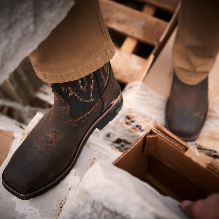 Wolverine® Men's Waterproof Rancher Steel Toe Wellington Boots - Black/Brown - W10765