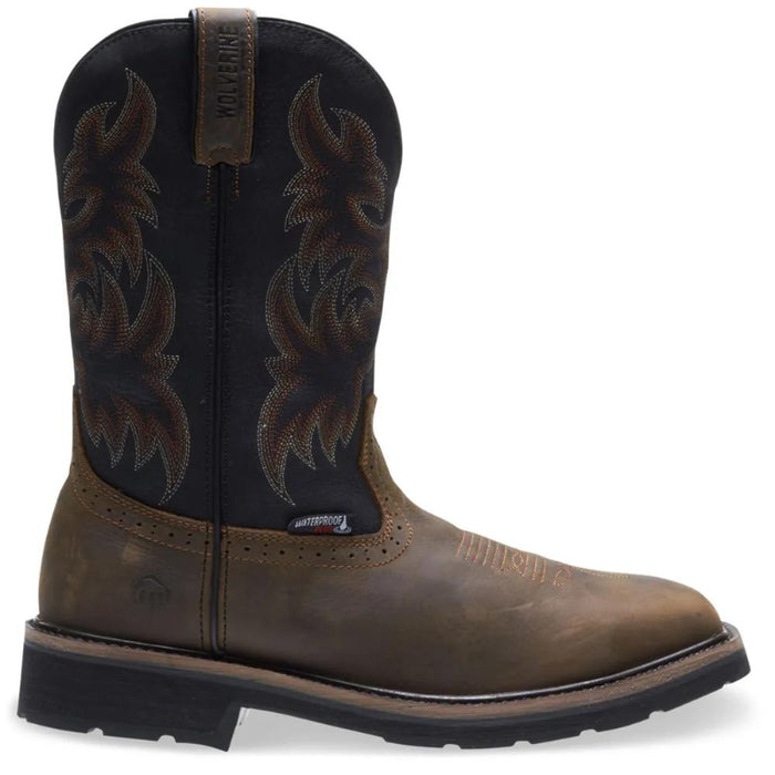 Wolverine® Men's Waterproof Rancher Steel Toe Wellington Boots - Black/Brown - W10765