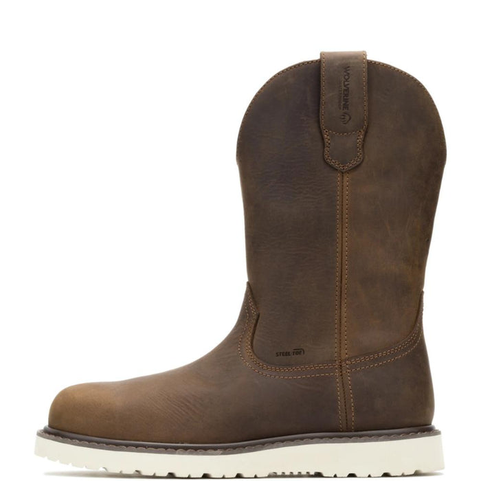 Wolverine® Men's Waterproof  Steel Toe Bronc Wedge Wellington Boots - Dark Brown - W080184