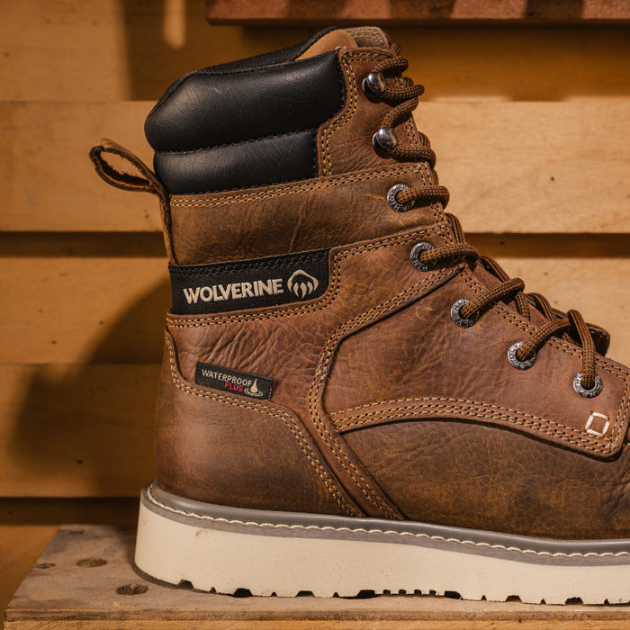 Wolverine® Men's Waterproof Trade Wedge Composite Toe 8" Boots - Sudan Brown - W251055