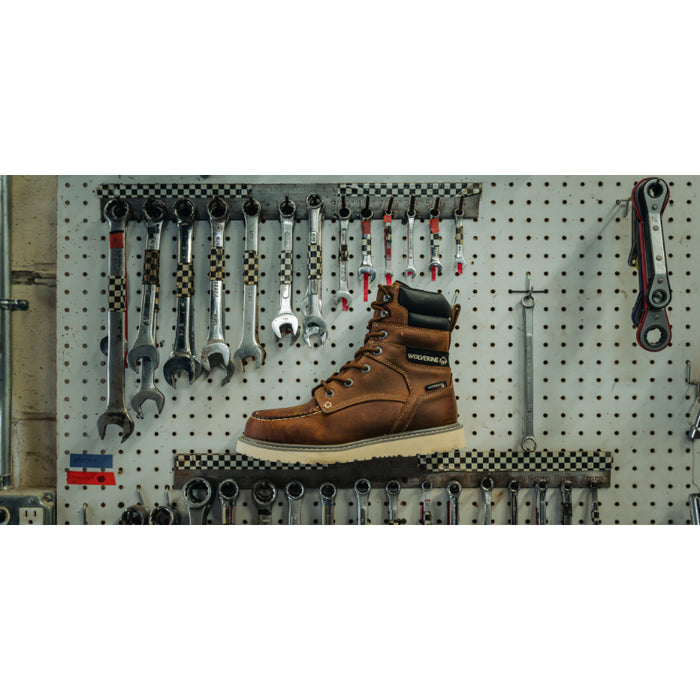 Wolverine® Men's Waterproof Trade Wedge Composite Toe 8" Boots - Sudan Brown - W251055