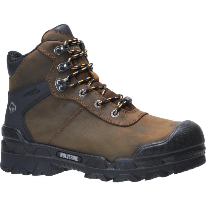 Wolverine® Men's Waterproof Warrior Composite Toe 6" Boots with Met-Guard - Dark Coffee - W10942