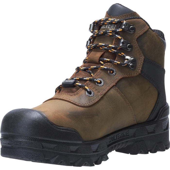 Wolverine® Men's Waterproof Warrior Composite Toe 6" Boots with Met-Guard - Dark Coffee - W10942