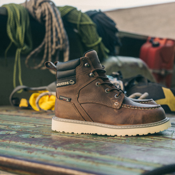 Wolverine® Women's Trade Wedge  Waterproof & Lightweight Steel Toe 6" Boots - Sudan Brown - W231106