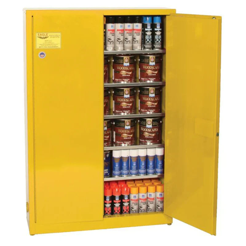 Safety Storage Cabinet 30 Gallon - Paint & Ink - 2 Manual Doors - 5 Sh ...