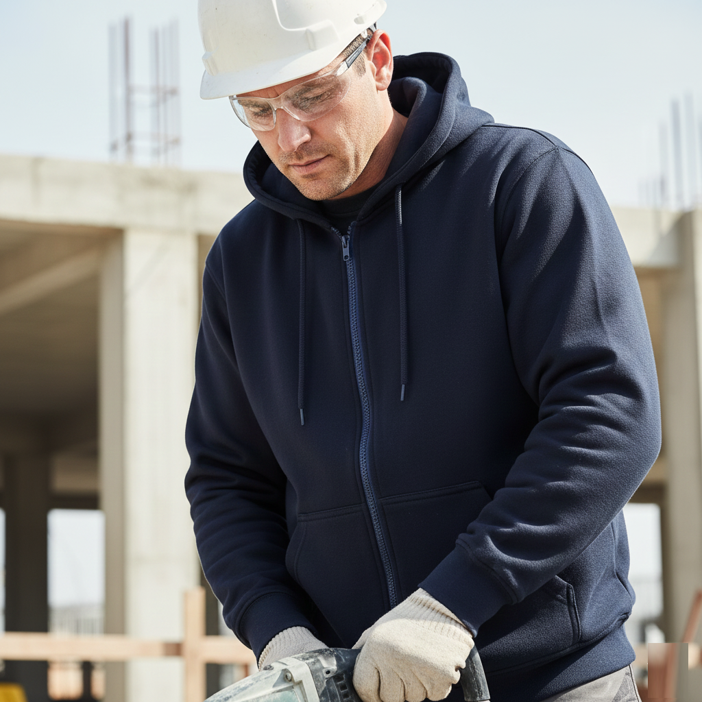 zip up hoodie with reflective stripes