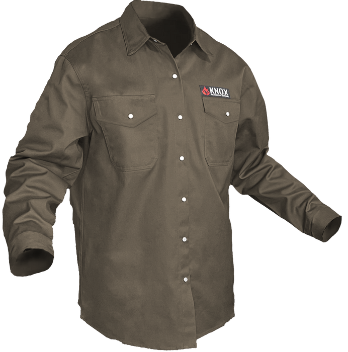 Knox FR Flame Resistant Shirt Ash Gray With Pearl Snap Buttons