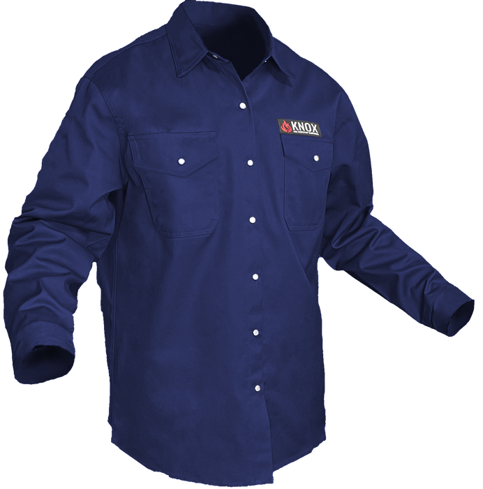Knox FR Flame Resistant Shirt Navy Blue With Pearl Snap Buttons