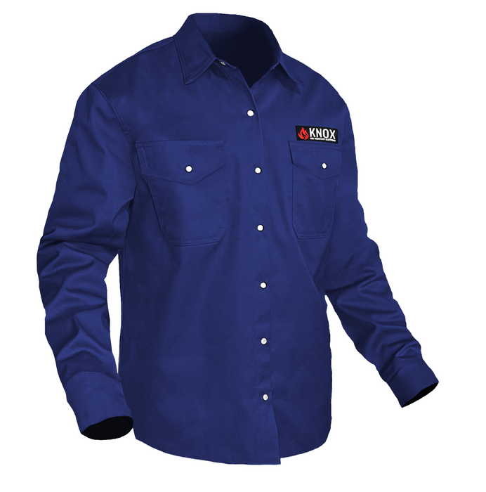 Knox FR Flame Resistant Shirt Navy Blue With Pearl Snap Buttons